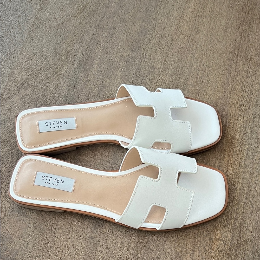 Steven By Steve Madden Cream Slide Sandals